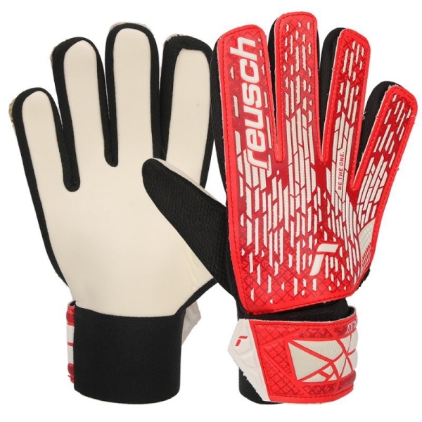 Reusch Attrakt Starter Solid Junior Torwarthandschuhe, rot und weiß