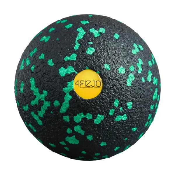 Massage ball 12 cm 4FIZJO, black-green color