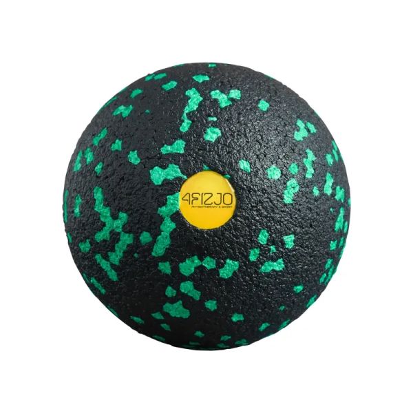 Massage ball 8 cm 4FIZJO, black-green color