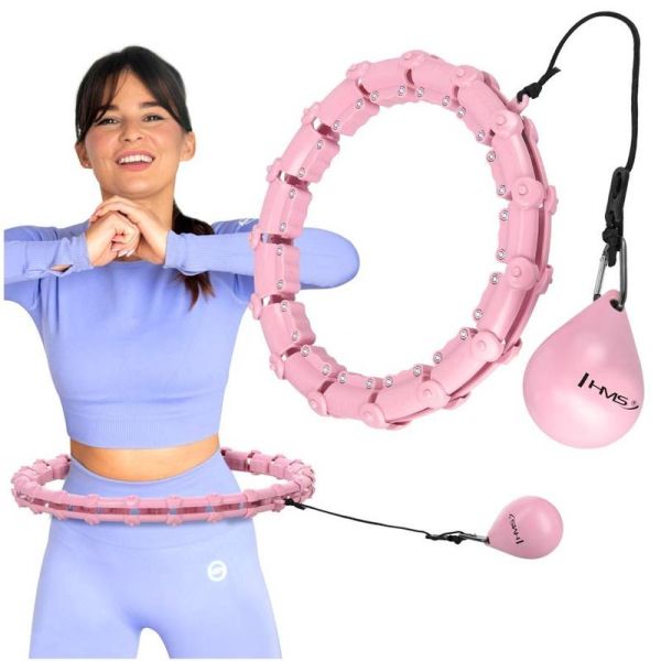 HMS HHW11 hula hop set with tabs and weights + neoprene belt BR163