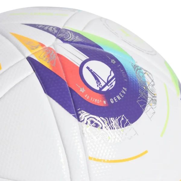 Adidas Euro 25 Switzerland League Womens soccer ball, size 5, color white-purple-red-yellow