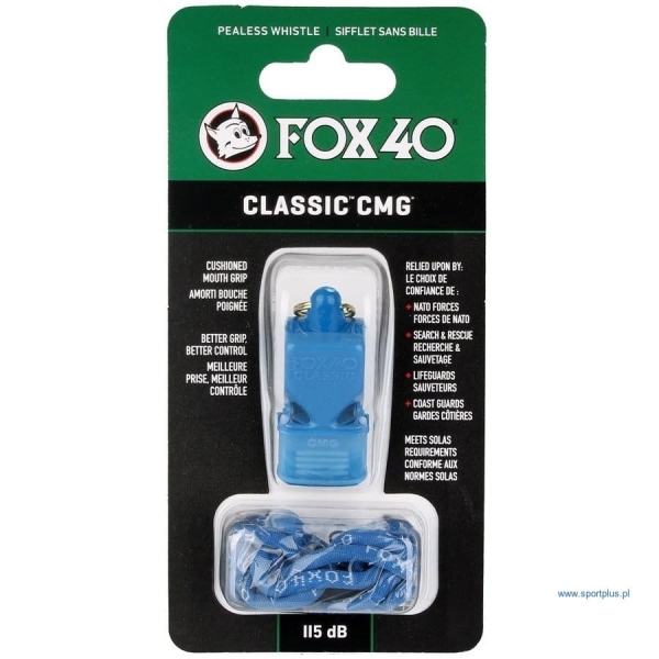 Fox 40 Classic CMG whistle with cord , blue color