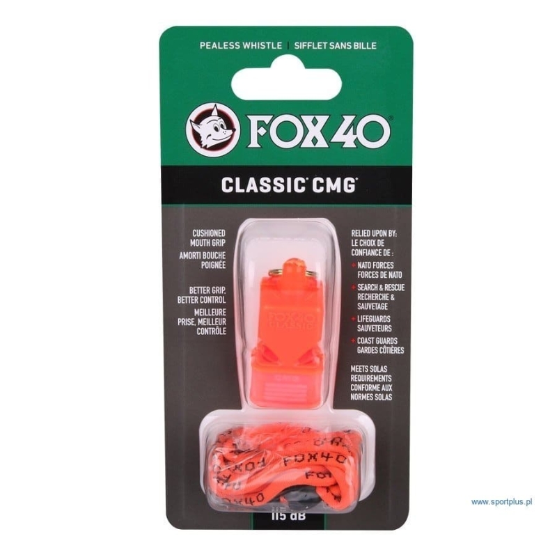 Fox 40 Classic CMG whistle with cord , orange color